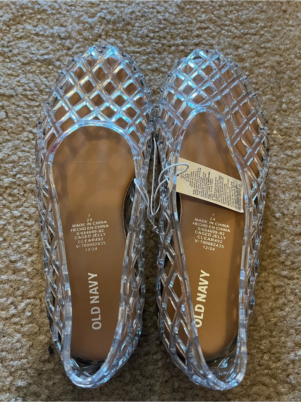 Old Navy Clear Lattice Jelly Flats - Transparent